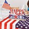 Metal Happy 4th of July Sign – Red White & Blue Patriotic Star Decor – 250th Anniversary Independence Day Decorations for Home & Office – Freestanding Metal Shelf Sitter & Mantel Sign – Sestercentennial Commemorative Tabletop Accent